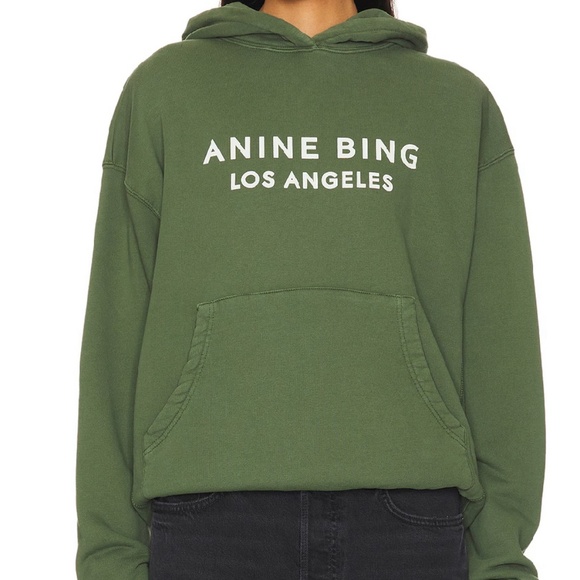 Anine Bing Alto Hoodie – Dark Olive -  Size Small - Picture 1 of 7